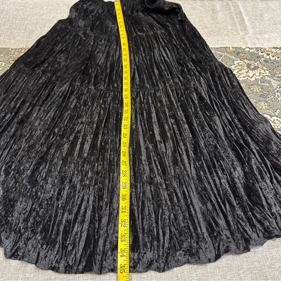 Vintage 90s Cactus Flower Crushed Velvet Maxi Skirt – OSFA - Picture 6 of 9